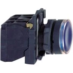 Schneider XB5AW36M5 Leuchtdrucktaster, Harmony XB5, Kunststoff, blau, 22mm, universelle LED, glatte Kalotte, 1S + 1Ö, 230-240V AC 
