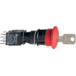 Schneider XB6AS9349B Not-Halt/Not-Aus-Taster Ø 16, Schlüsselentrieg., rot, 1S+2Ö 