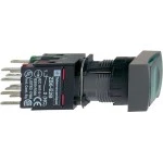 Schneider XB6DW3B1B Leuchtdrucktaster, grün Ø 16, flach, o. Rastung, 24 V, 1S 