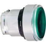 Schneider ZB4BA38 Leuchtdrucktaster, Frontelement, Harmony XB4, Metall, 22mm, grün, tastend, für universelle LED, für Einlegeschild 
