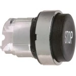 Schneider ZB4BL234 Drucktaster, Frontelement, Harmony XB4, Metall, 22mm, schwarz, vorstehend, beschriftet STOP, tastend 