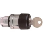 Schneider ZB4BS72 Pilzdrucktaster, Frontelement, Harmony XB4, Metall, 22mm, schwarz, Pilz 30mm, Schlüsselentriegelung 