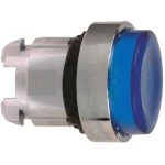 Schneider ZB4BW16 Leuchtdrucktaster, Frontelement, Harmony XB4, Metall, 22mm, blau, vorstehend, unbeschriftet, glatte Kalotte, BA9s 