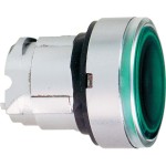 Schneider ZB4BW333 Leuchtdrucktaster, Frontelement, Harmony XB4, Metall, 22mm, grün, unbeschriftet, tastend, für universelle LED 