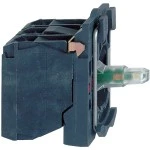 Schneider ZB5AW0B15 Hilfsschalterblock, Harmony XB5, Kunststoff, weiß, universelle LED, mit Befestigungsflansch, 1S + 1Ö, 24V ACDC 