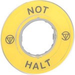 Schneider ZBY9220 Schild Ø60 für Not-Halt-Taster, NOT-HALT/Logo ISO13850 