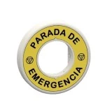 Schneider ZBY9W2B430 Beleuchtbares Schild für Not-Aus/Not-Halt, 1 LED rot, 24V, PARADA DE EMERGENCIA 