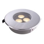 Deko-Light 100111 Bodeneinbauleuchte, Flat 230V 105 mm, 5,5 W, 3000 K, Silber, 220-240 V/AC, 50 / 
