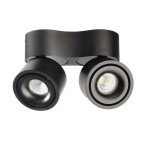 Deko-Light 348177 Deckenaufbauleuchte, Uni II Mini Double Tilt, 15 W, DIM, 3000 K, Schwarz, 220-24 