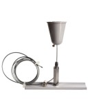 Deko-Light 710049 3-Phasen Schienensystem, D Line Seilabhängungshalter mit Deckenrosette 1,5m, Fen 