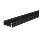 Deko-Light 970043 Profil, U-Profil flach AU-01-12, 2m, Schwarz, Aluminium, Matt, Eloxiert, Länge: 