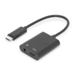 Digitus AK-300400-002-S USB Type-C Adapter / Konverter Type-C auf USB Type-C + 3.5mm Klinke 0,2 Meter 