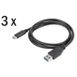 Digitus AK-880903-010-S USB Type-C Ladekabel set Typ C A 1 Meter 