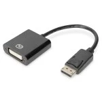 Digitus DB-340414-001-S Aktiver DisplayPort Adapter / Konverter DP auf DVI 0,15 Meter 