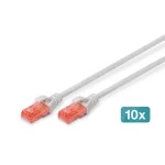 Digitus DK-1617-005-10 CAT 6 U/UTP Patchkabel LSZH grau 0,5 Meter 10 Stück 