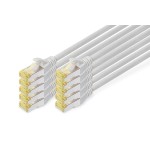 Digitus DK-1644-A-0025-10 CAT 6A S/FTP Patchkabel grau 0,25 Meter 10 Stück 