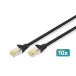 Digitus DK-1644-A-0025-BL-10 CAT 6A S/FTP Patchkabel schwarz 0,25 Meter 10 Stück 