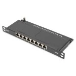 Digitus DN-91608S-SL-EA Cat.6A Slim Patch Panel geschirmt 8-Port 0,5 HE 10 Zoll schwarz 