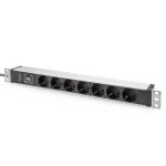 Digitus DN-95431 Steckdosenleiste mit Aluminiumprofil 7-fach Schutzkontaktsteckdose 2 m Zuleitung mit Überspannungsschutz 