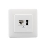 Rutenbeck 13311201 UAE/TAE-Anschlussdose 2-fach Unterputz 2 x 6-polig 2 x 6 Schraubkontakte mit Spreizkrallen reinweiß (ähnlich RAL 9010) 