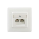 Rutenbeck 138112070 ClassEA iso-Anschlussdose geschirmt 2-fach Unterputz abbrechbarer Tragring für Stegversion reinweiß (ähnlich RAL 9010) 