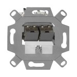 Rutenbeck 139104071 10 Gigabit-Modularanschlussdose geschirmt 2-fach Unterputz mit 2 Modulen abbrechbarer Tragring für Stegversion 