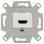 Rutenbeck 17010553 HDMI-Anschlussdose 1-fach mit 20 Schraubkontakten für handelsübliche TAE-Zentralstücke abbrechbarer Tragring für Stegversion 