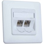 Metz Connect TN E-DATmod-2UP-rws Anschlussdose Cat.6A 2xRJ45,UP,rweiß 