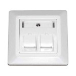 Dätwyler 185867 UP-K Dose,leer,schräg rweiß für 2xRJ45 KeysMod 