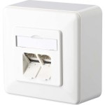 Metz Connect E-DAT C6A 2 AP rws Anschlussdose C6A AP 2xRJ45 reinweiß 