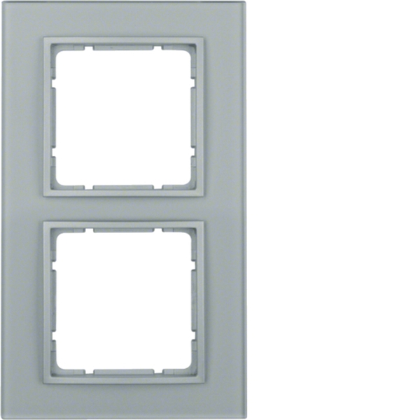Berker 10126414 Glasrahmen 2-fach B.7 Glas alu/alu matt lackiert