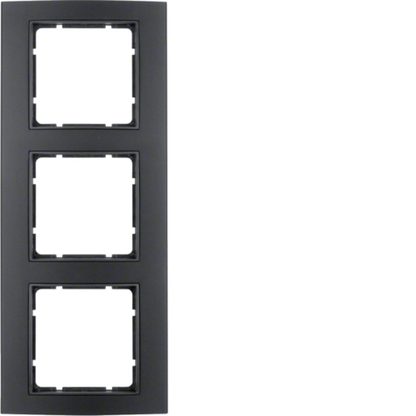Berker 10133005 Rahmen 3-fach B.3 Alu schwarz/anthrazit