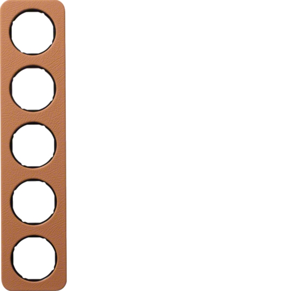 Berker 10152364 Rahmen 5-fach R.1 Leder braun/schwarz glänzend
