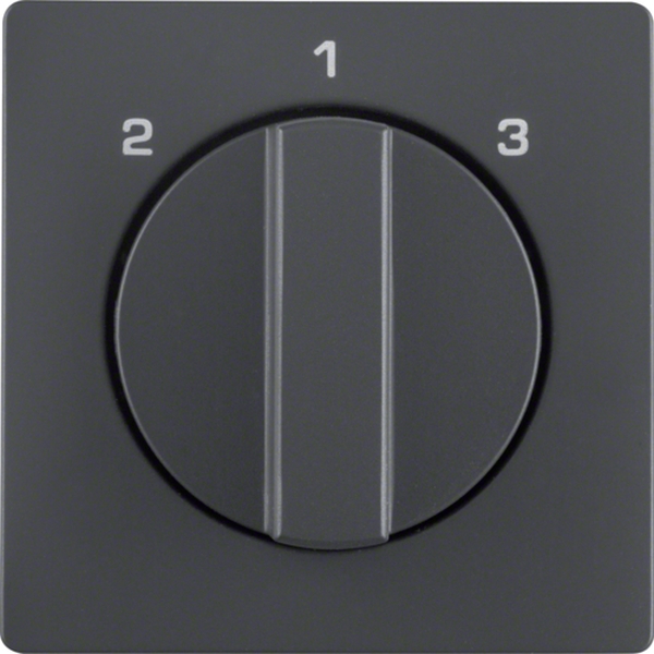 Berker 1084608600 Zentralstück mit Drehknopf für 3-Stufenschalter Q.1/Q.3 anthrazit samt