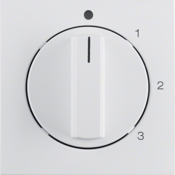 Berker 1096190900 Zentralstück mit Drehknopf für 3-Stufenschalter S.1/B.3/B.7 polarweiß matt