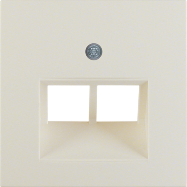Berker 14098982 Zentralstück für UAE Steckdose 2-fach S.1/B.3/B.7 cremeweiß glänzend