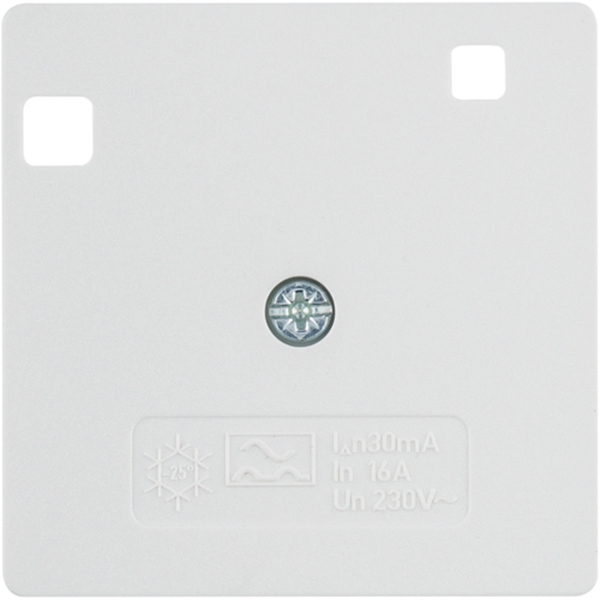Berker 14961909 Zentralstück für FI-Schutzschalter System 50x50 mm polarweiß matt/samt