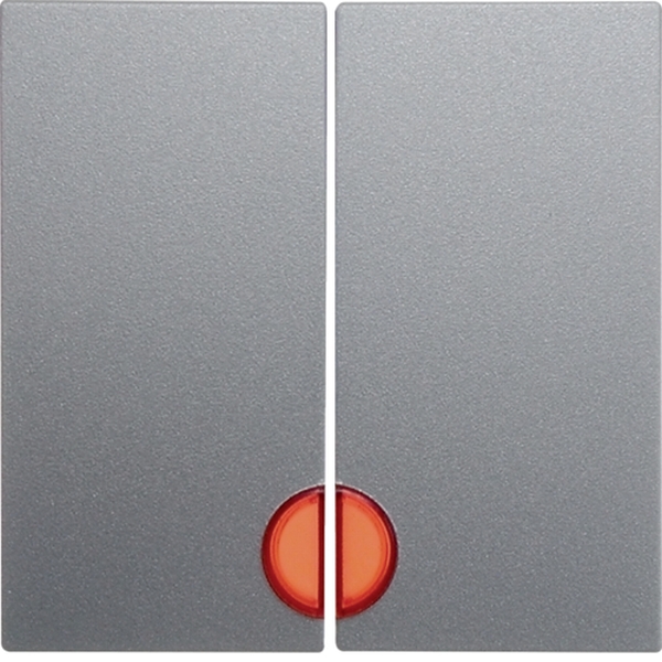 Berker 16271404 Wippe 2-fach mit roter Linse S.1/B.3/B.7 alu matt