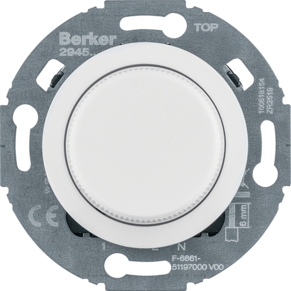 Berker 294510 Nebenstellen-Einsatz für Universal-Drehdimmer Komfort 1930/Glas/R.classic polarweiß glänzend