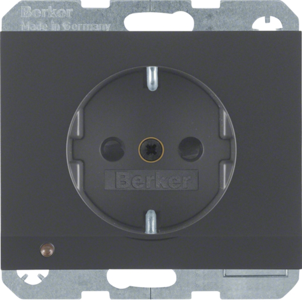 Berker 41097006 Schuko-Steckdose mit LED-Orientierungslicht K.1 anthrazit matt