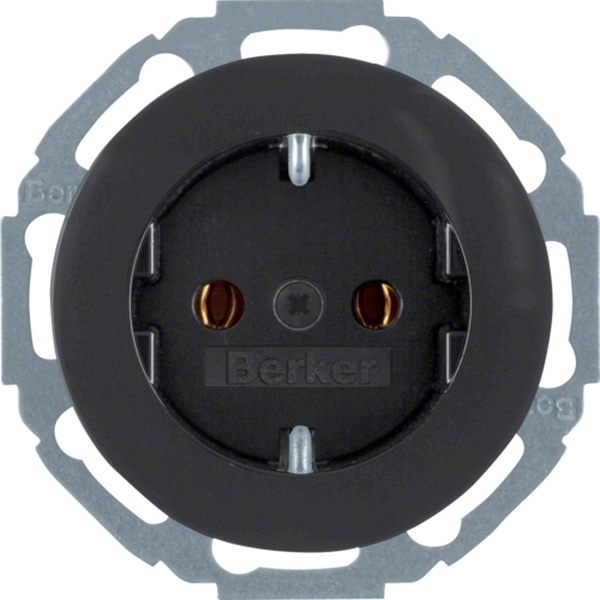 Berker 41452045 Schuko-Steckdose Serie R.Classic schwarz glänzend