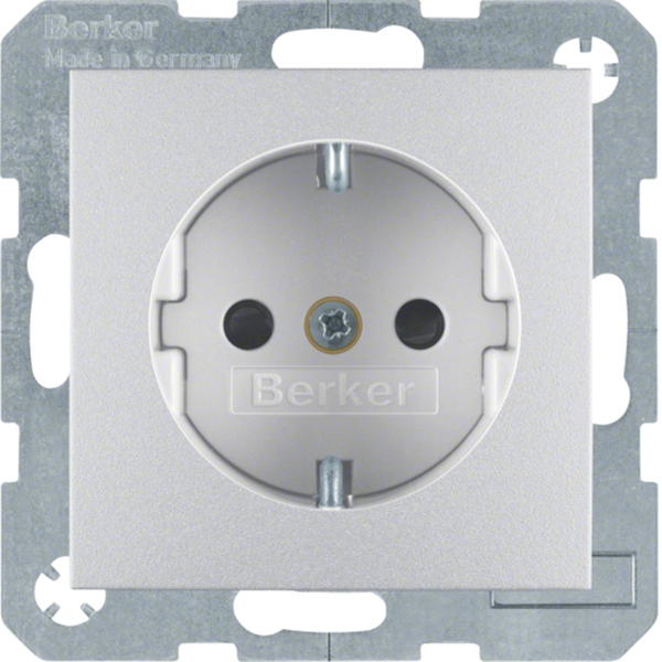 Berker 47231404 Schuko-Steckdose mit erhöhter Berührungsschutz S.1/B.3/B.7 alu matt lackiert