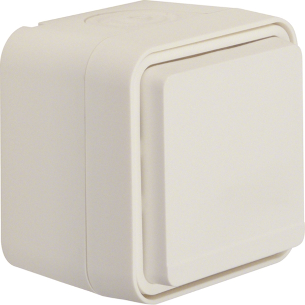 Berker 47403512 Schuko-Steckdose mit Klappdeckel AP W.1 polarweiß