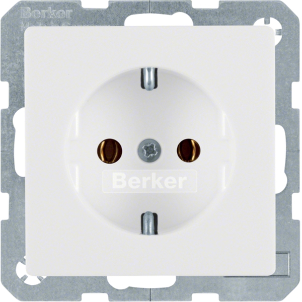 Berker 47436089 Schuko-Steckdose Q.1/Q.3 polarweiß samt