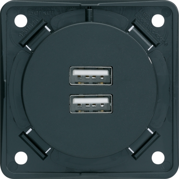 Berker 926102505 USB Ladesteckdose 230 V 2-fach 3A Integro anthrazit matt