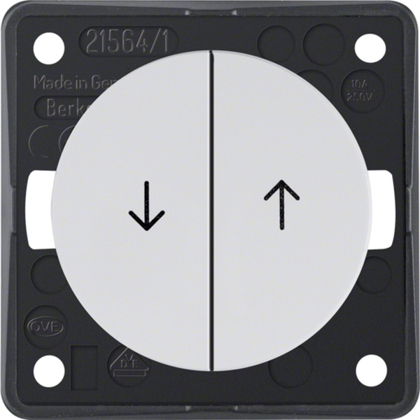 Berker 936532509 Jalousie-Serientaster mit Aufdruck Symbol Pfeile Integro Flow/Pure polarweiß glänzend