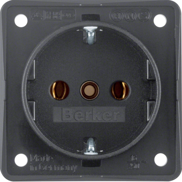 Berker 941852505 Schuko-Steckdose mit Schraubklemmen Integro Modul-Einsätze anthrazit matt