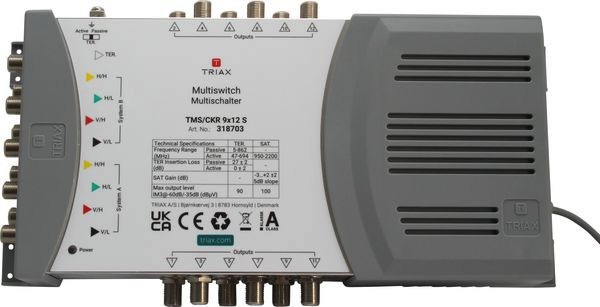 Triax TMS/CKR 9x12 S Multischalter 8x SAT 1x terrestrisch 12 Teilnehmer 318703