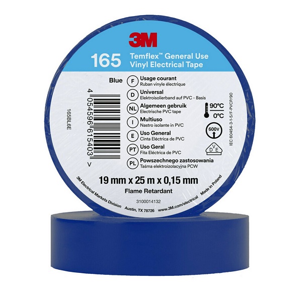 3M Temflex 165 Isolierband blau 19mm x 25 Meter