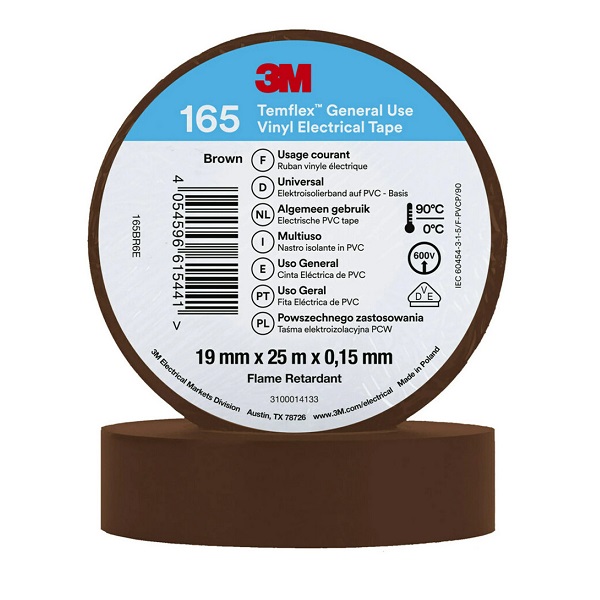 3M Temflex 165 Isolierband braun 19mm x 25 Meter